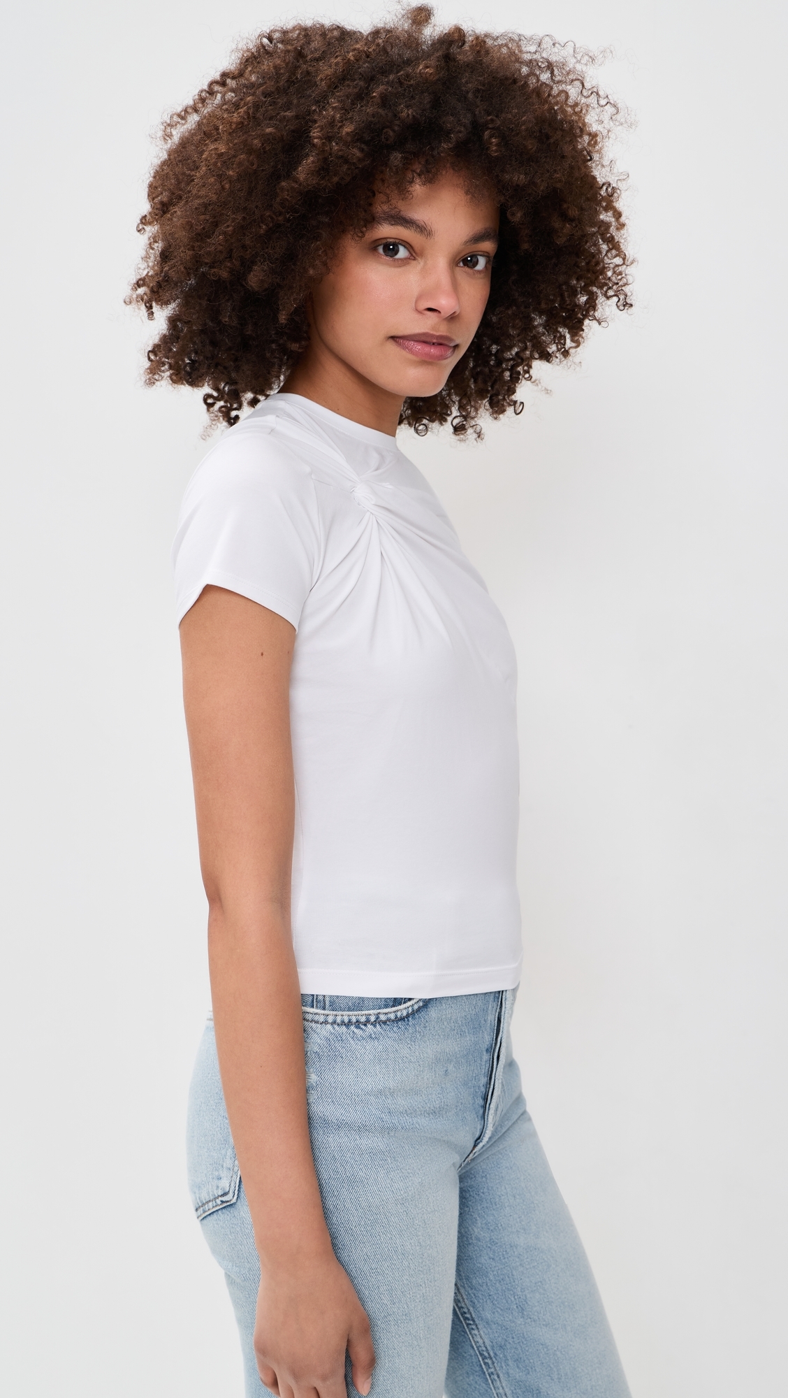 Super Stretch Twist Tee White001