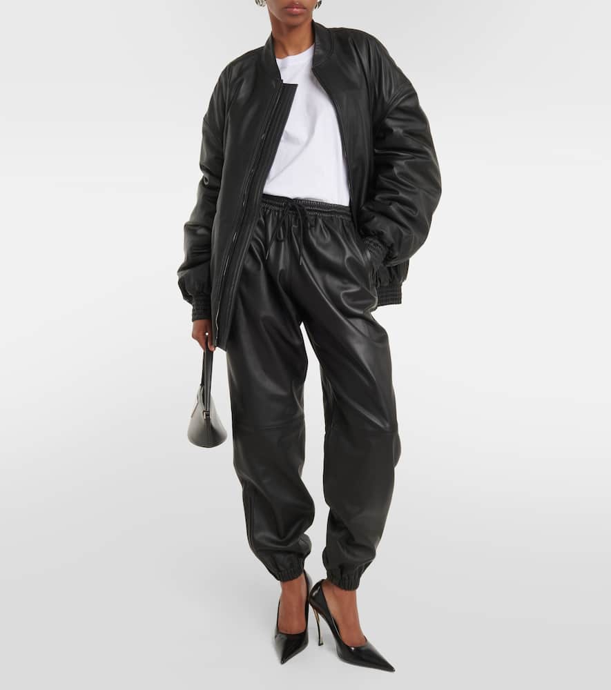 Leather sweatpants