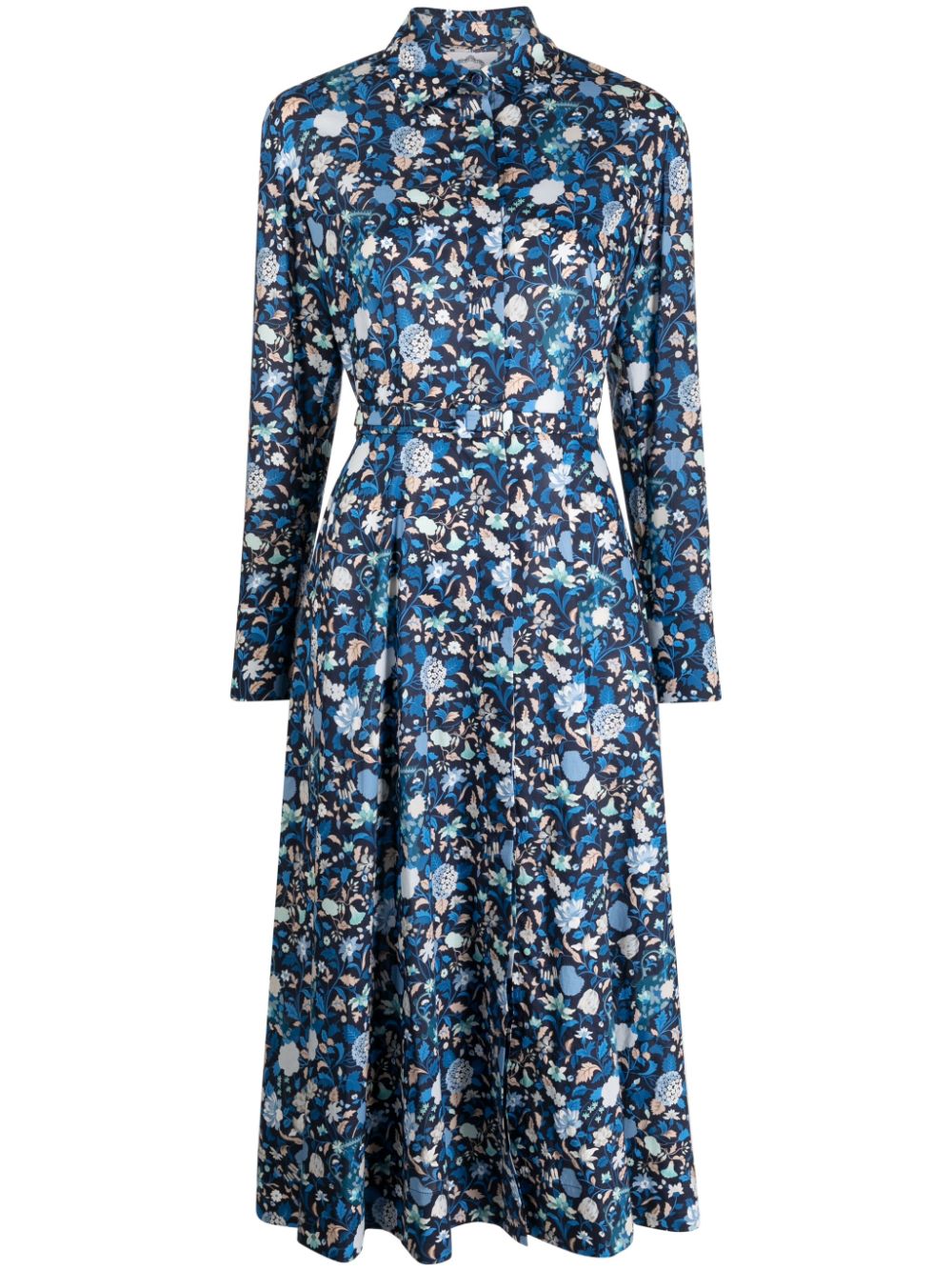Lana floral-print midi dress - Blue