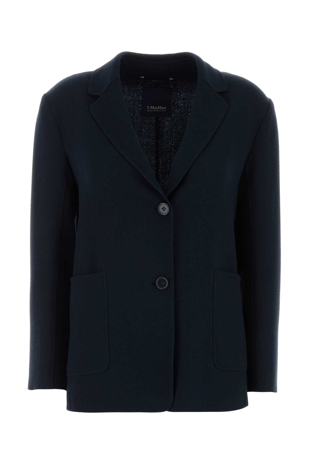 Wool Blazer — Navy