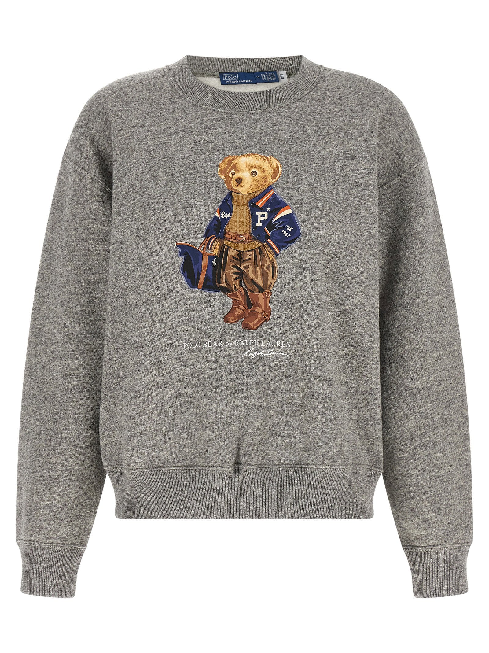 Polo Bear Logo Print Sweatshirt — Gray