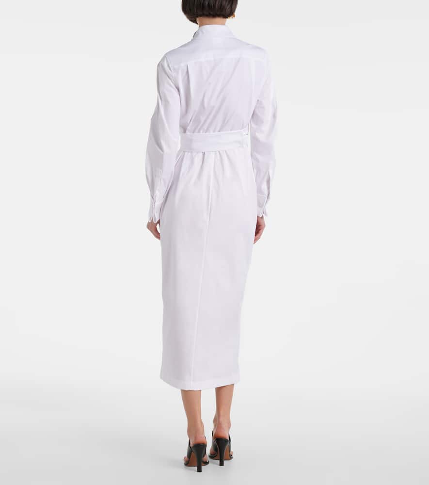 Cotton-blend twill wrap dress