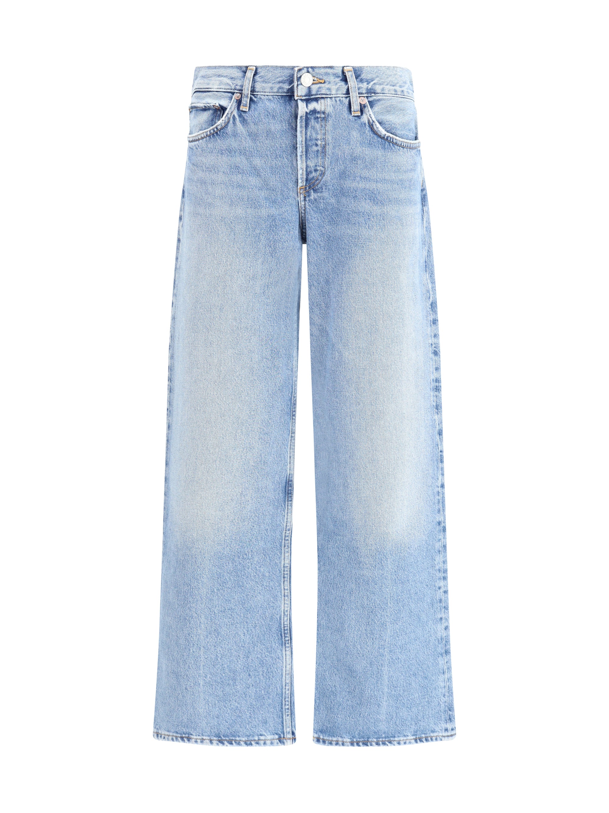Straight-Leg Cotton Jeans — Blue