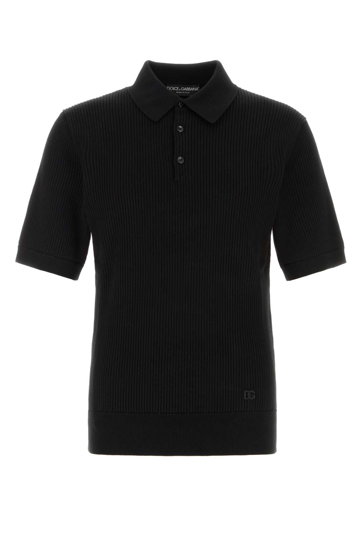 Black Cotton Polo Shirt