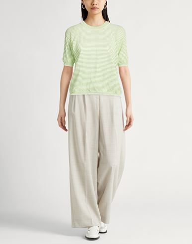 Woman Sweater Light green Size S Cotton, Linen, Polyester