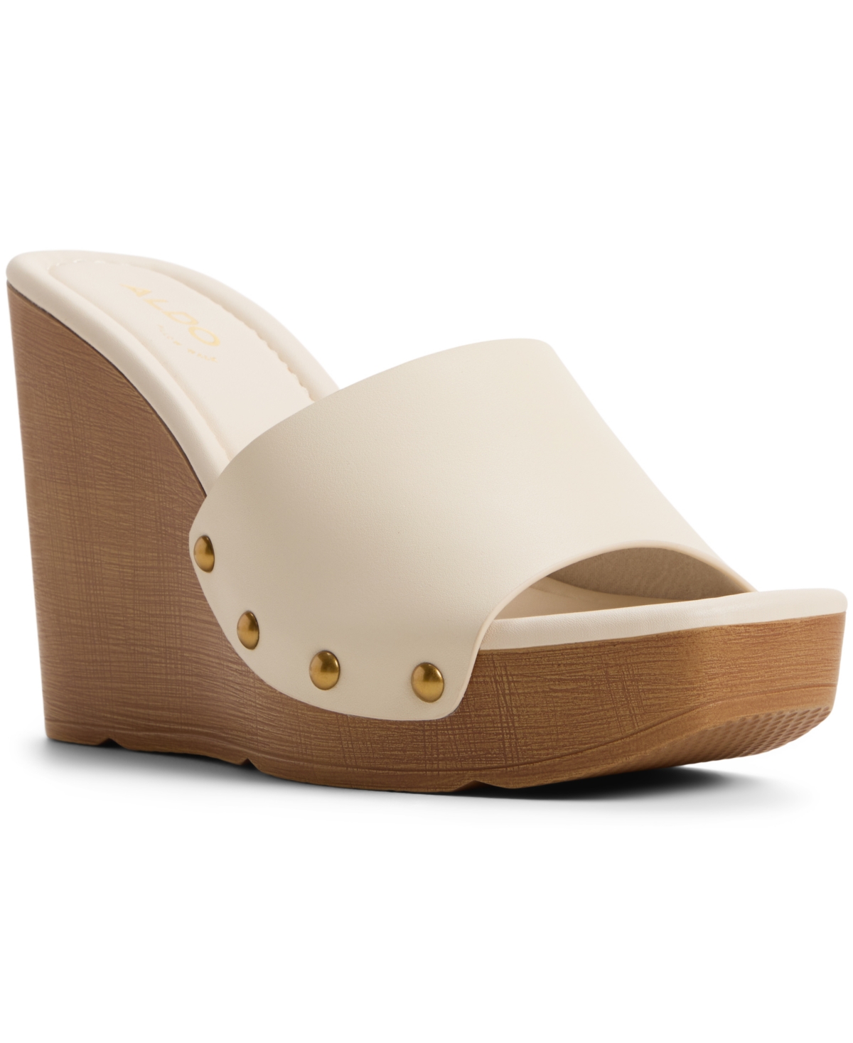 Women's Grounded Slip-On Wedge Sandals - White Smooth