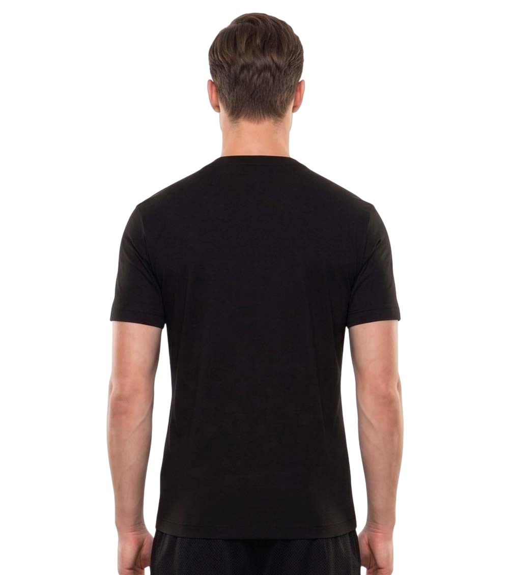 Black Solid Crew Neck T-Shirt