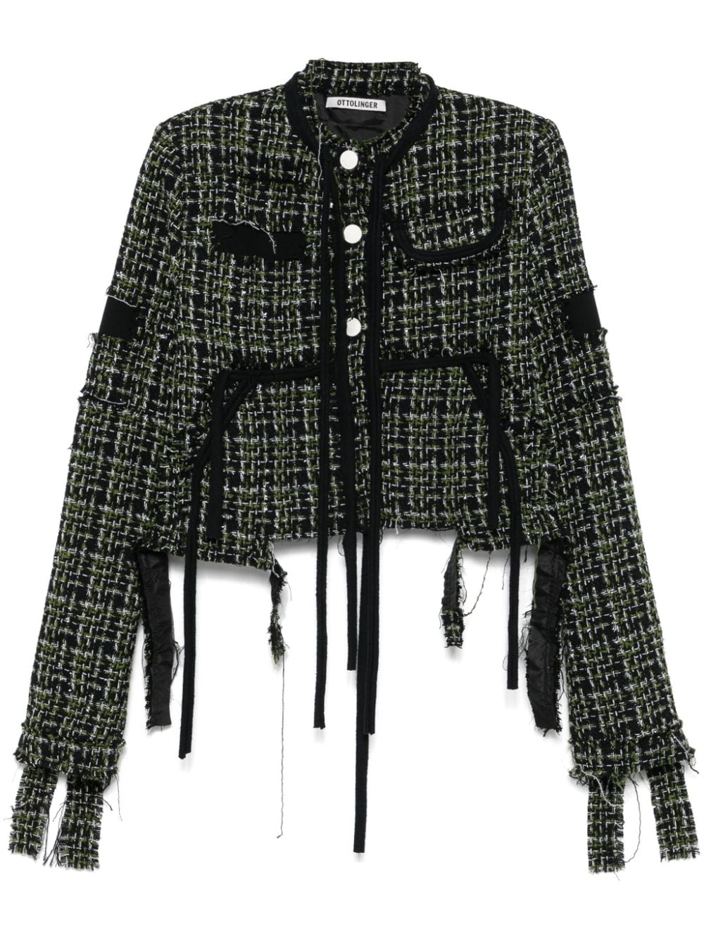 Deconstructed tweed jacket - Black