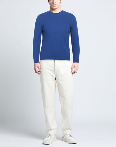Rossopuro Man Sweater Bright blue Size 4 Cotton