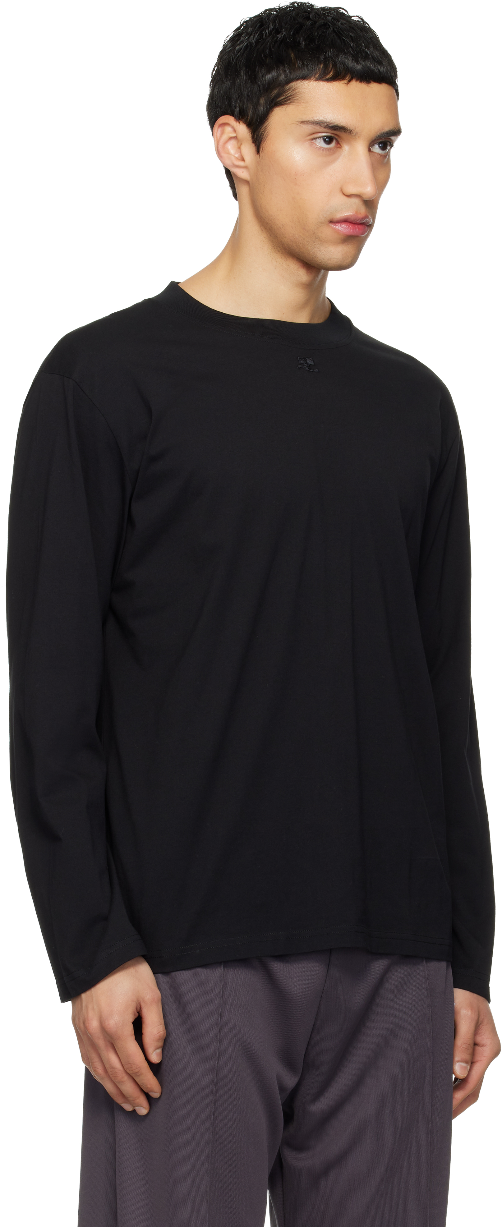 Black Twisted Logo Long Sleeved T-shirt