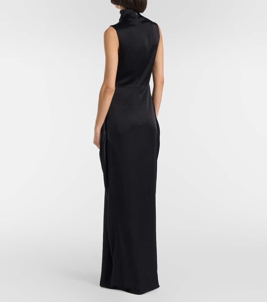 Draped satin gown