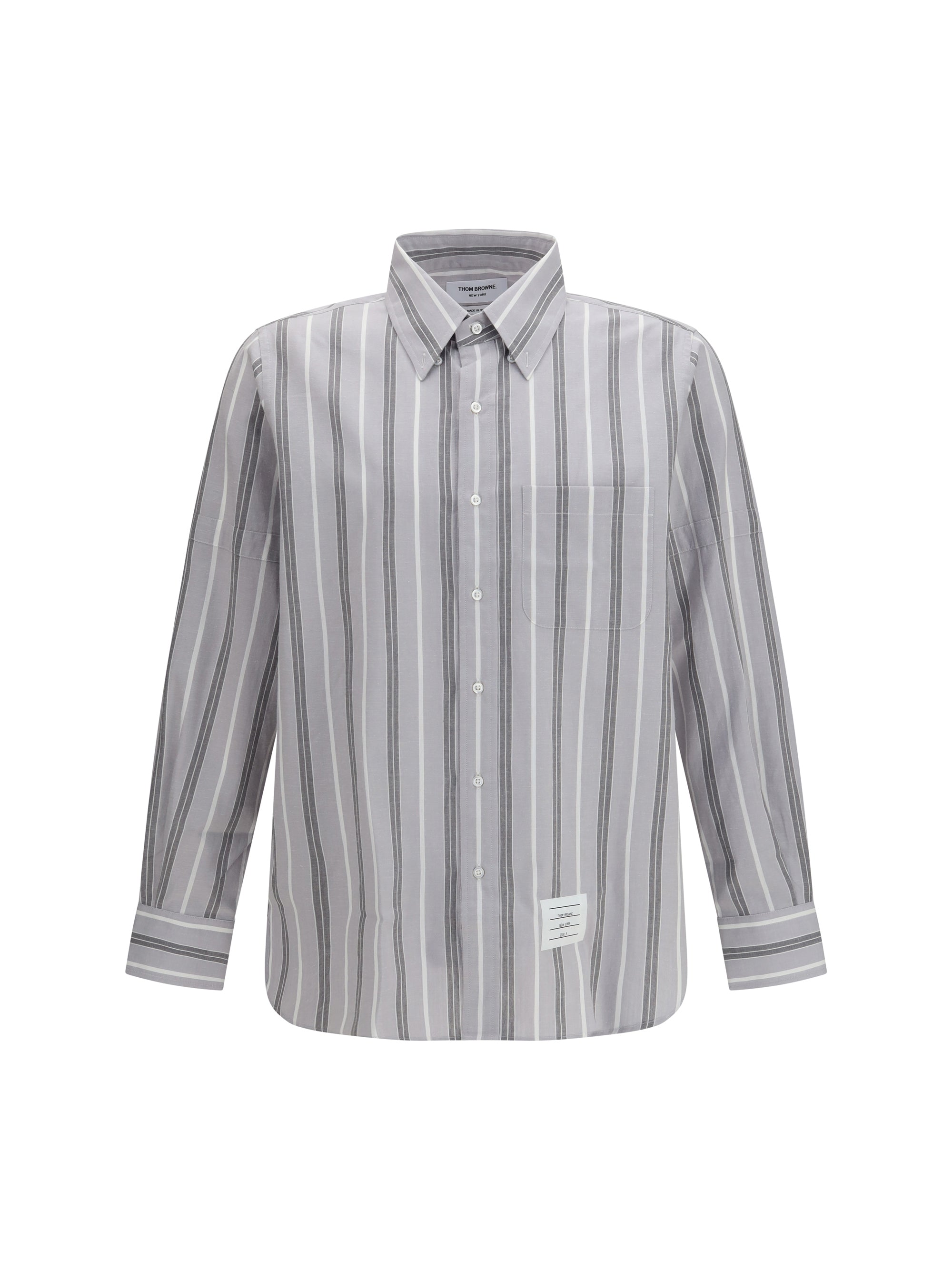 Madras Striped Armband Shirt — Gray