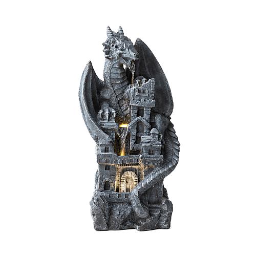 "36.5""H Mystical Gothic Castle Sculptural 4-Tier Outdoor Floor Fountain"