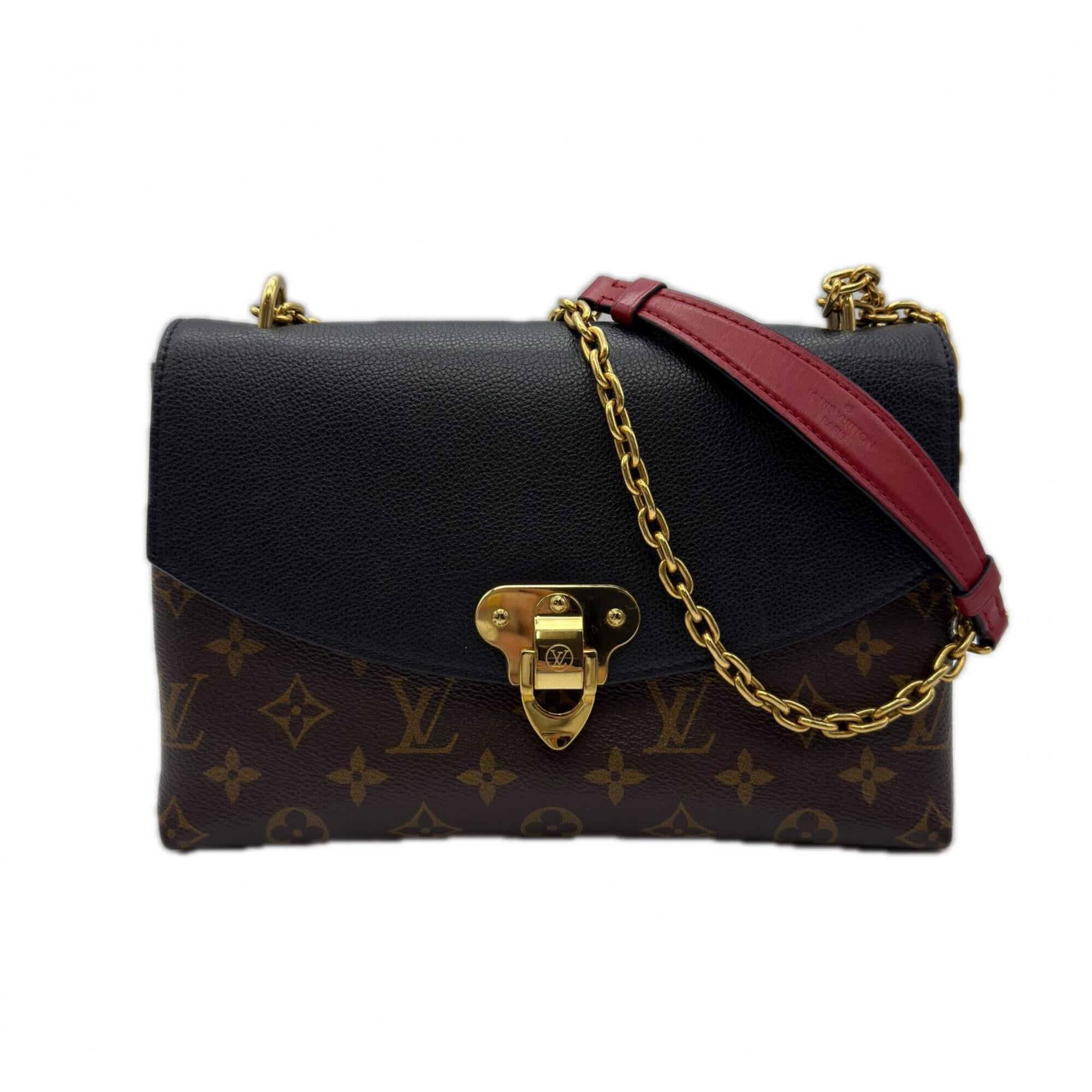 Louis Vuitton Beige Black Brown Coated Canvas Leather Shoulder Bag Pre-Owned