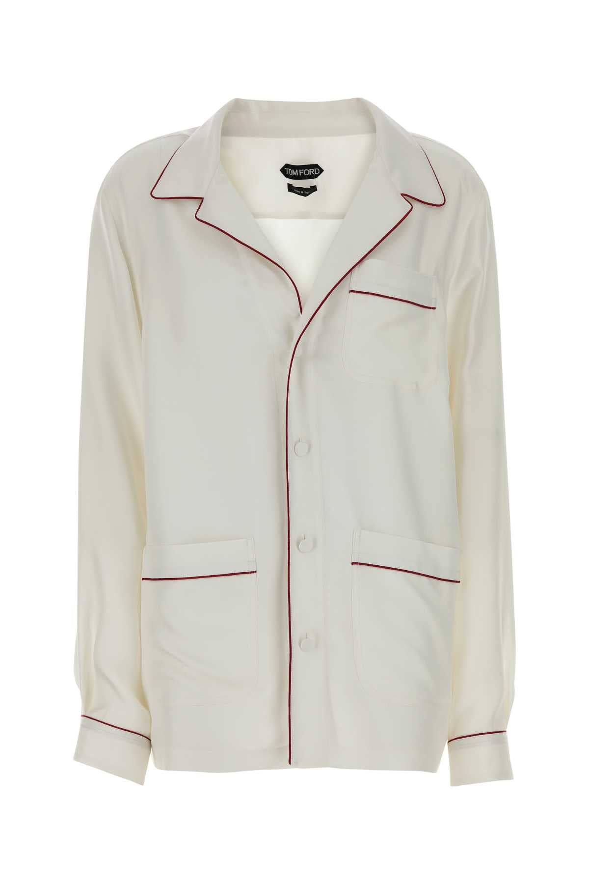 Silk Pajama-Style Shirt — White