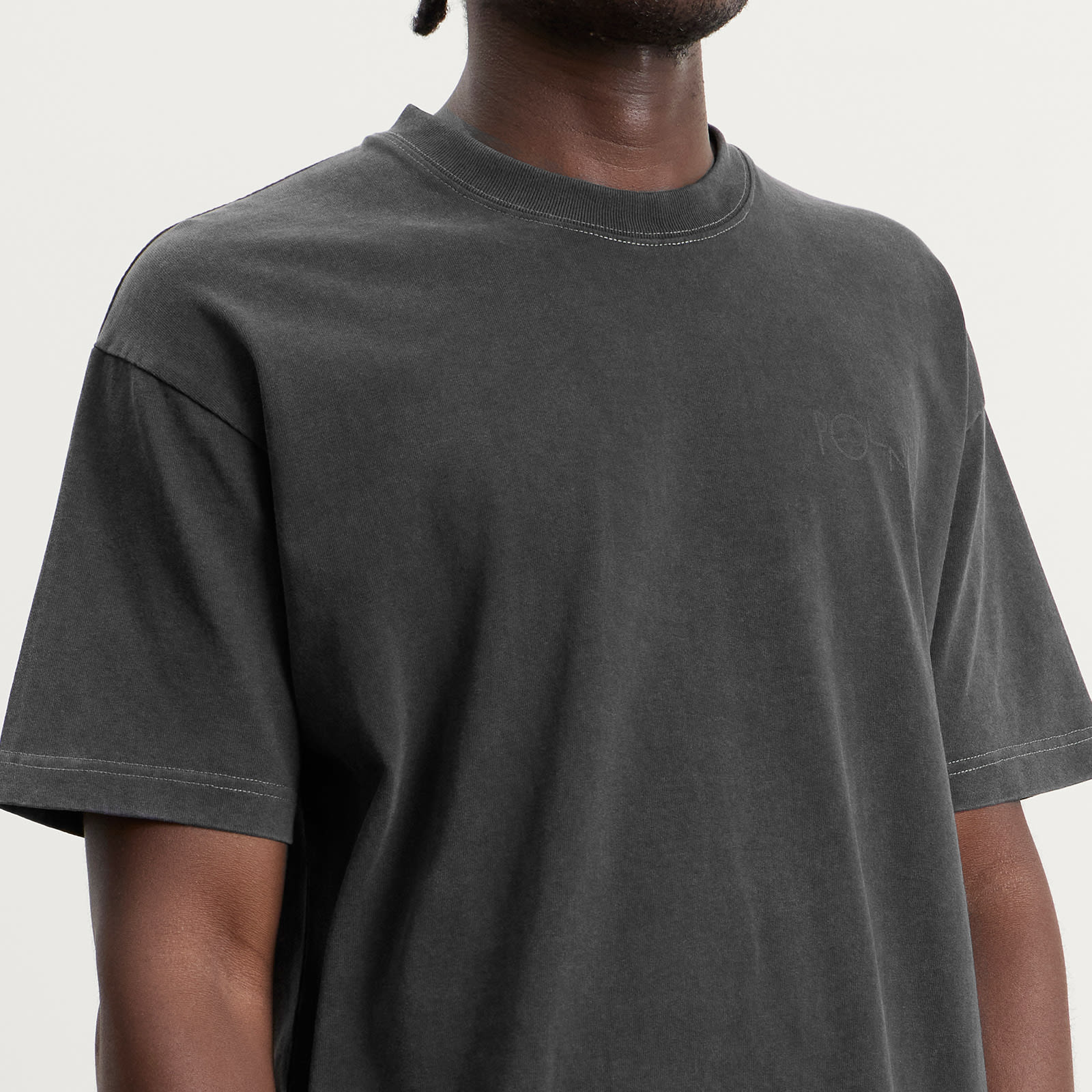 Men's Stroke Logo Contrast T-Shirt Silver Black/Black