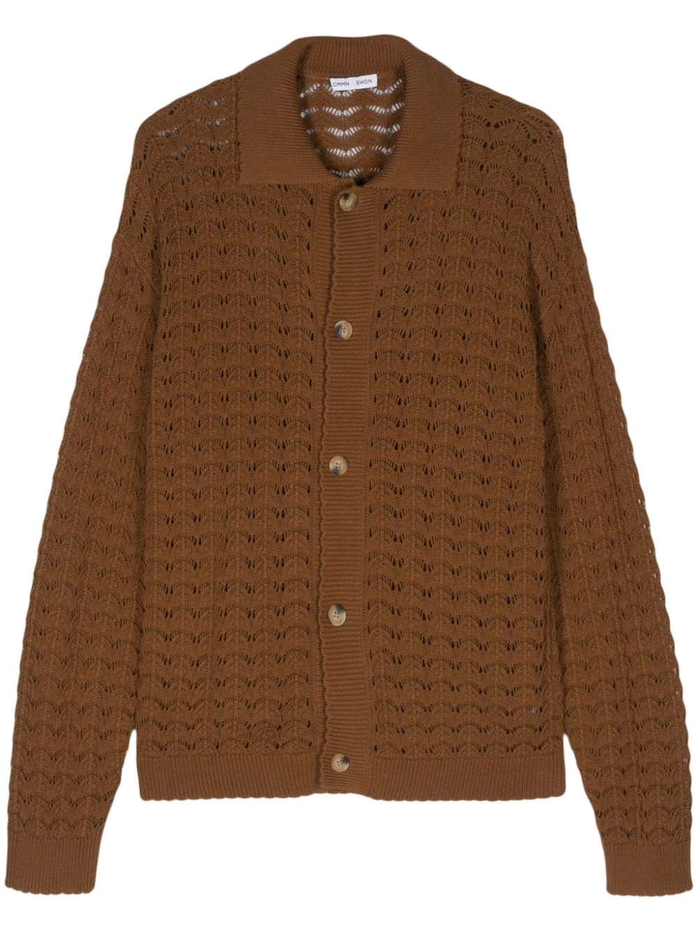 Einar crochet-knit cardigan - Brown