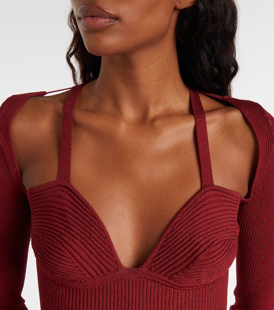 Cutout knitted minidress