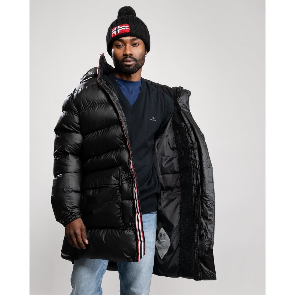 Hunter Rubberised Puffer Mens Coat - Black - Sma