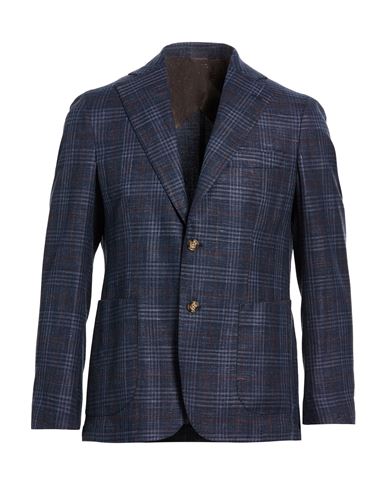 Man Blazer Midnight blue Size 38 Virgin Wool, Silk, Linen