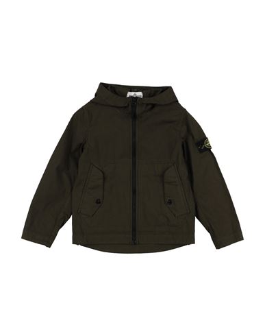 Kid Boy Jacket Military green Size 12 Cotton, Elastane