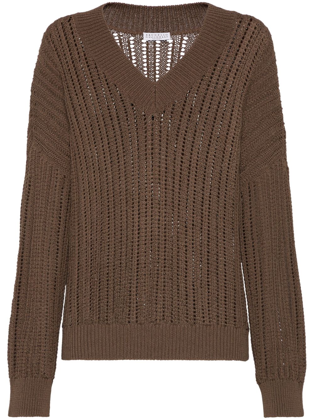 Monili-embellished jumper - Brown