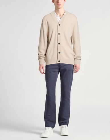 Man Cardigan Beige Size XL Merino Wool