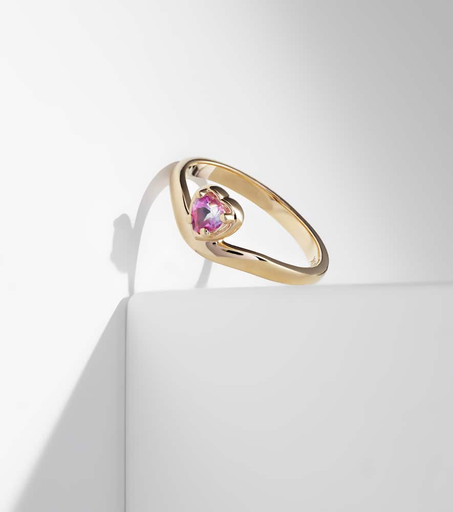 Sweetheart Bonbon Merge 10kt gold ring with tourmaline