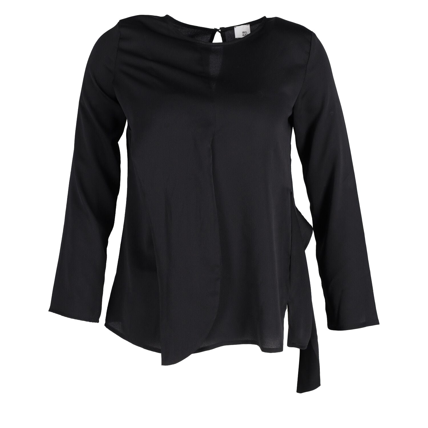 Long Sleeve Blouse in Black Polyseter