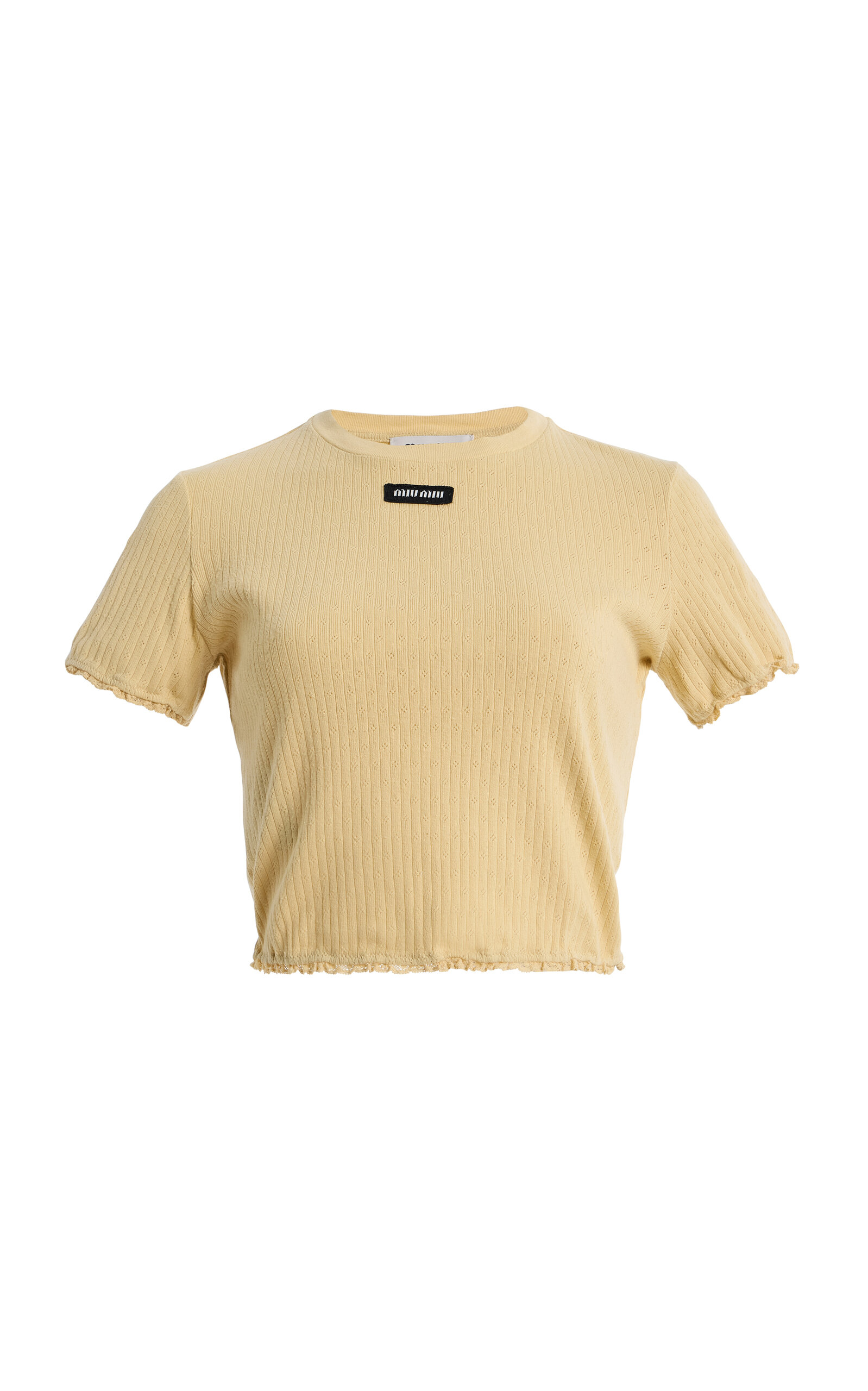 Pointelle-Knit Cotton Baby Tee - Moda Operandi
