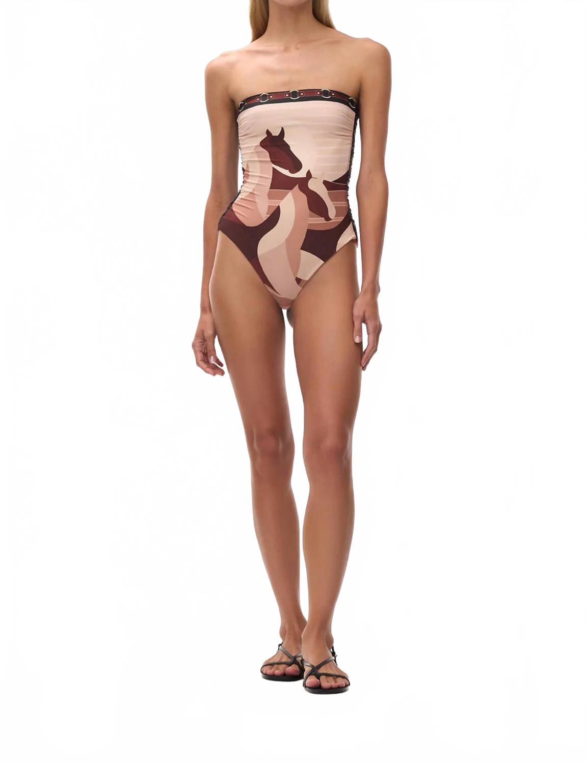 Las Balsas Reversible One Piece Swimsuit In Horses