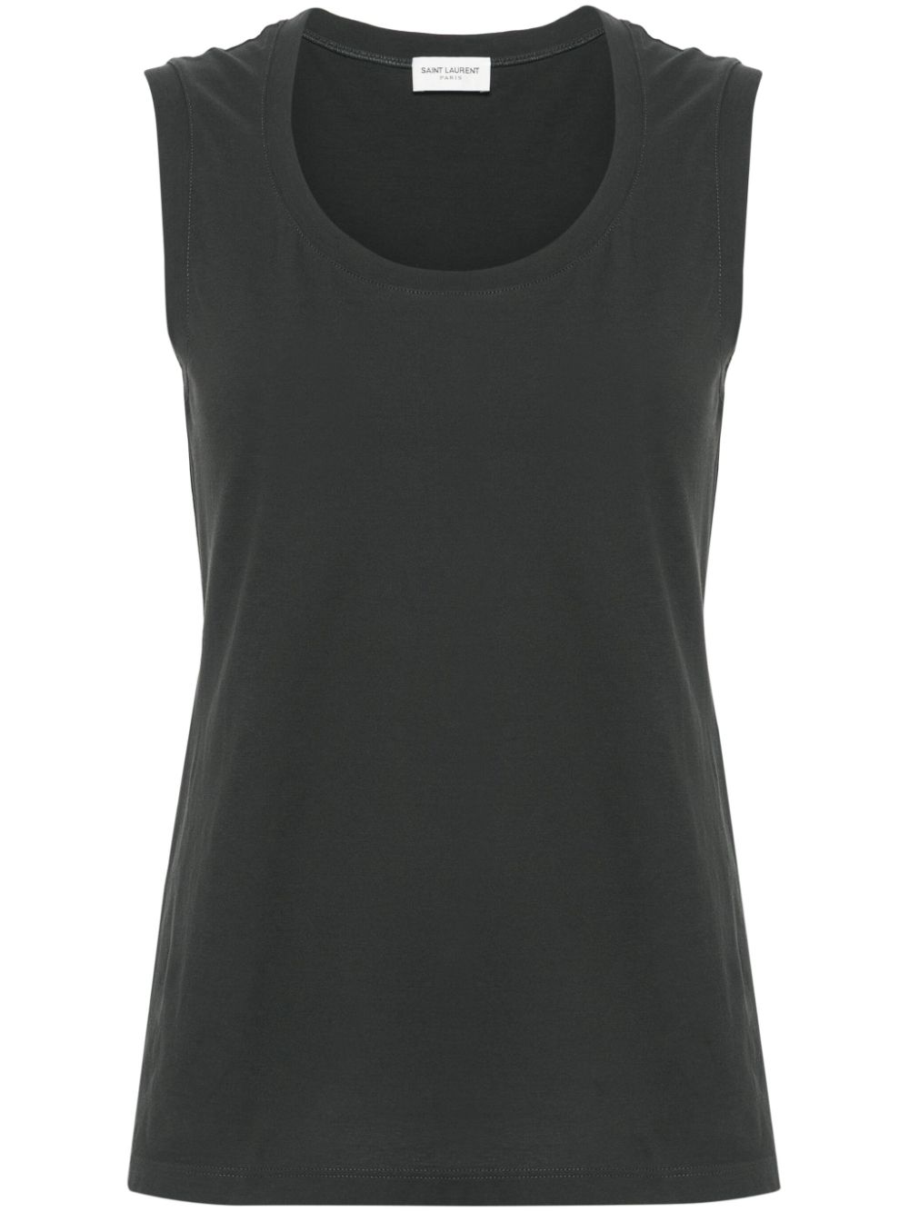 U-neck cotton top - Grey