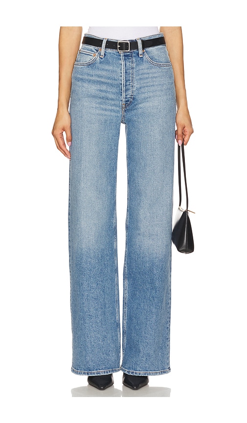 RE/DONE 70s Ultra High Rise Wide Leg Jeans in Blue.  32. Also in 23, 24, 25, 26