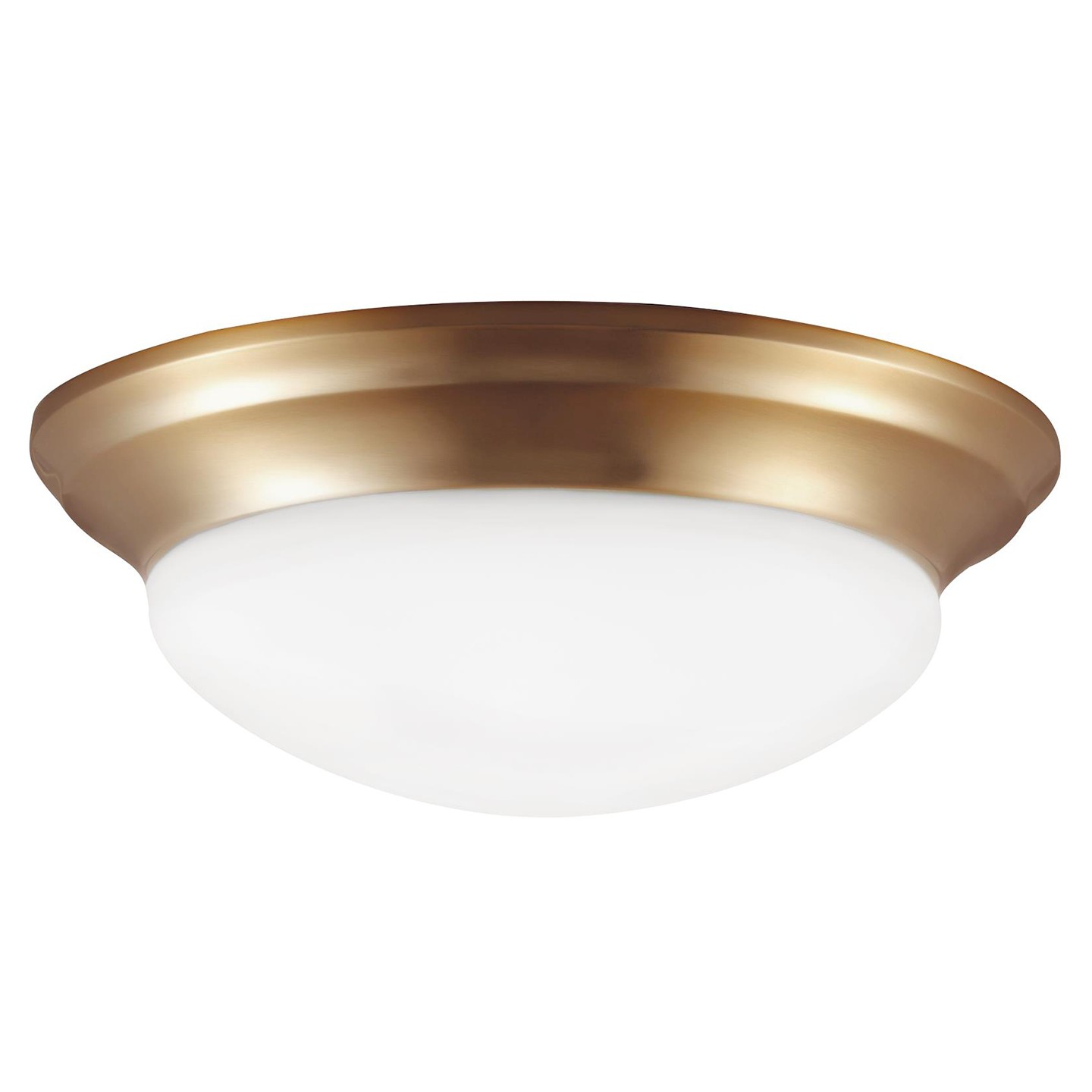 Satin Brass One Light Flush Mount from the Nash Collection