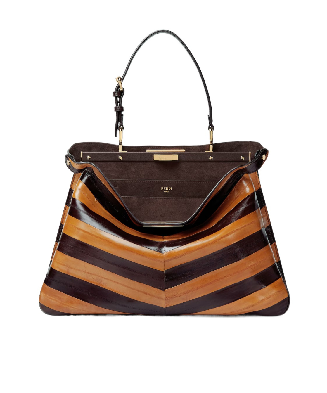 Peekaboo Soft Large Two-tone inlaid hagfish leather bag