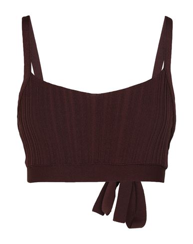 Jucca Woman Top Chocolate brown Size M Viscose, Polyamide