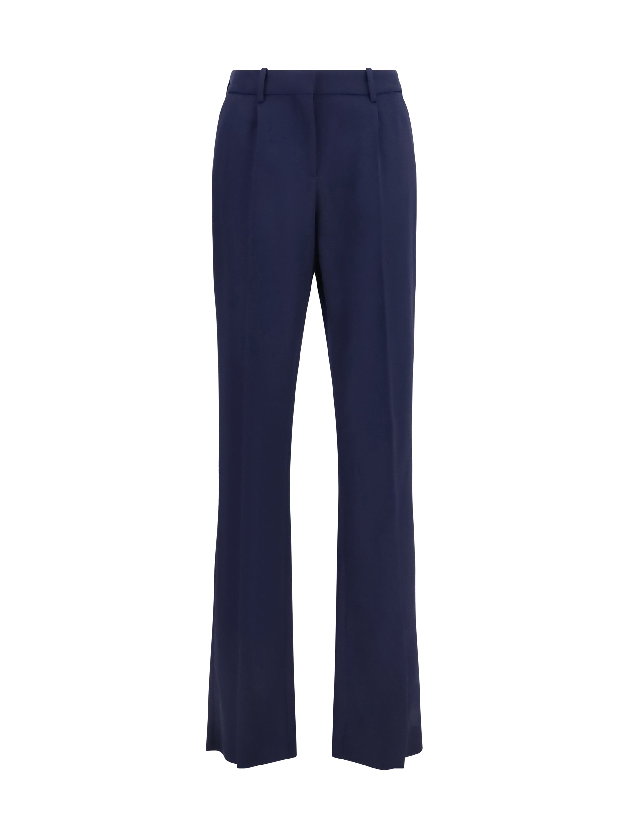 Slim Tailored Merino Wool Trousers — Navy