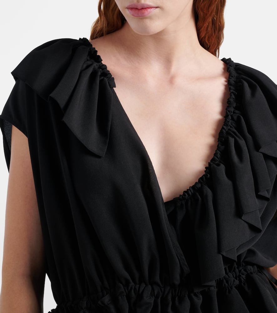 Ruffled jersey top