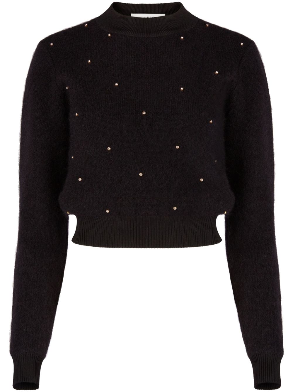 Mohair blend sweater with studs - Black
