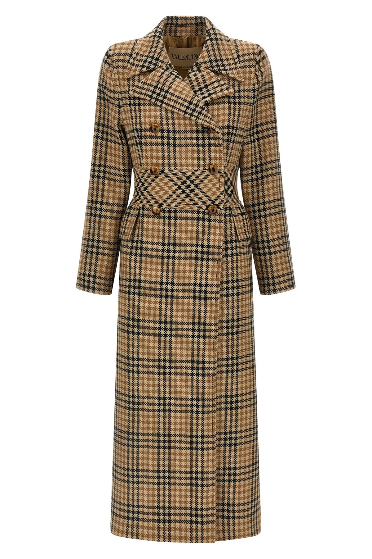 Houndstooth Wool Coat