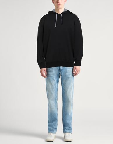 Man Sweatshirt Black Size L Cotton, Polyamide, Cashmere, Silk