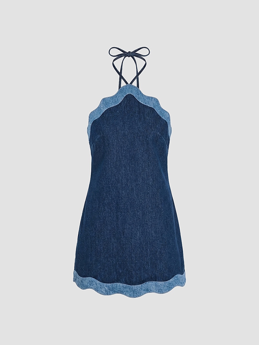Women's Tasia Denim Halter Mini Dress - Montana Mix