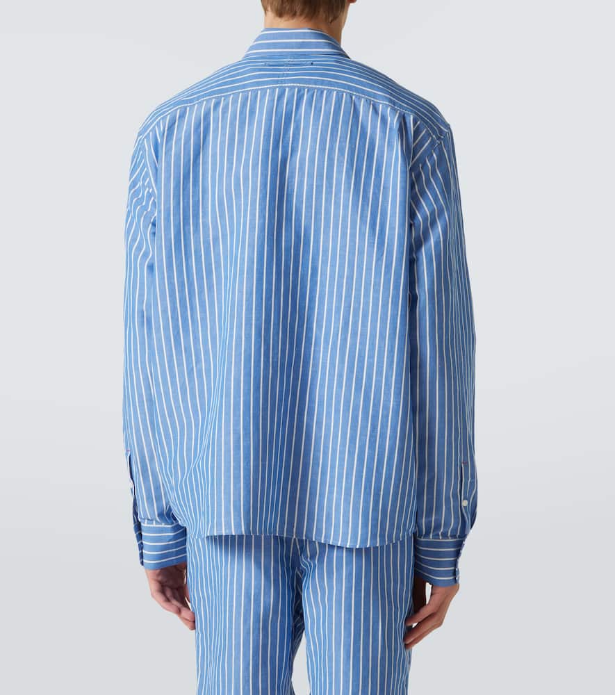 Striped linen and cotton shirt