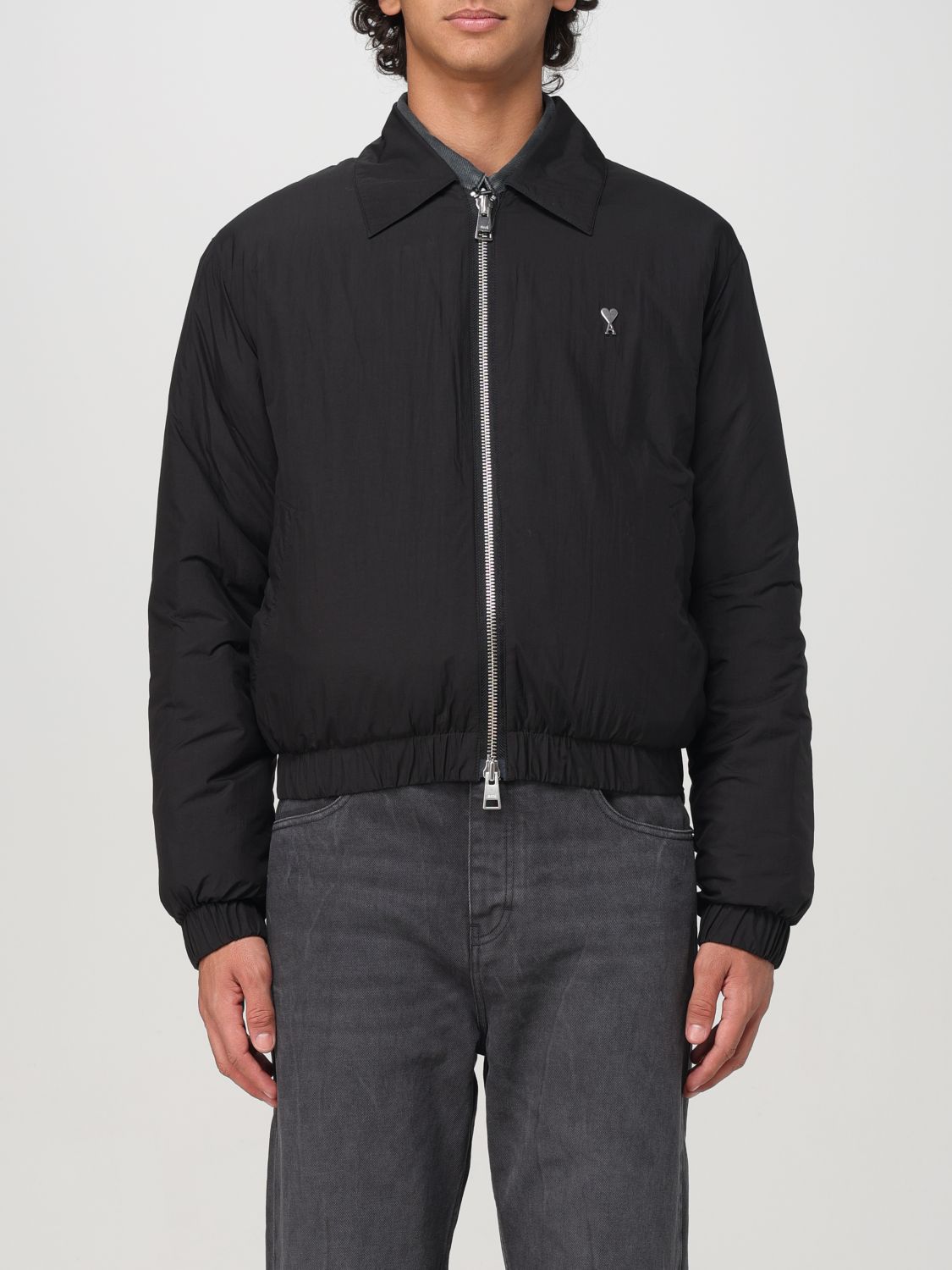Crumpled Canvas Bomber Jacket