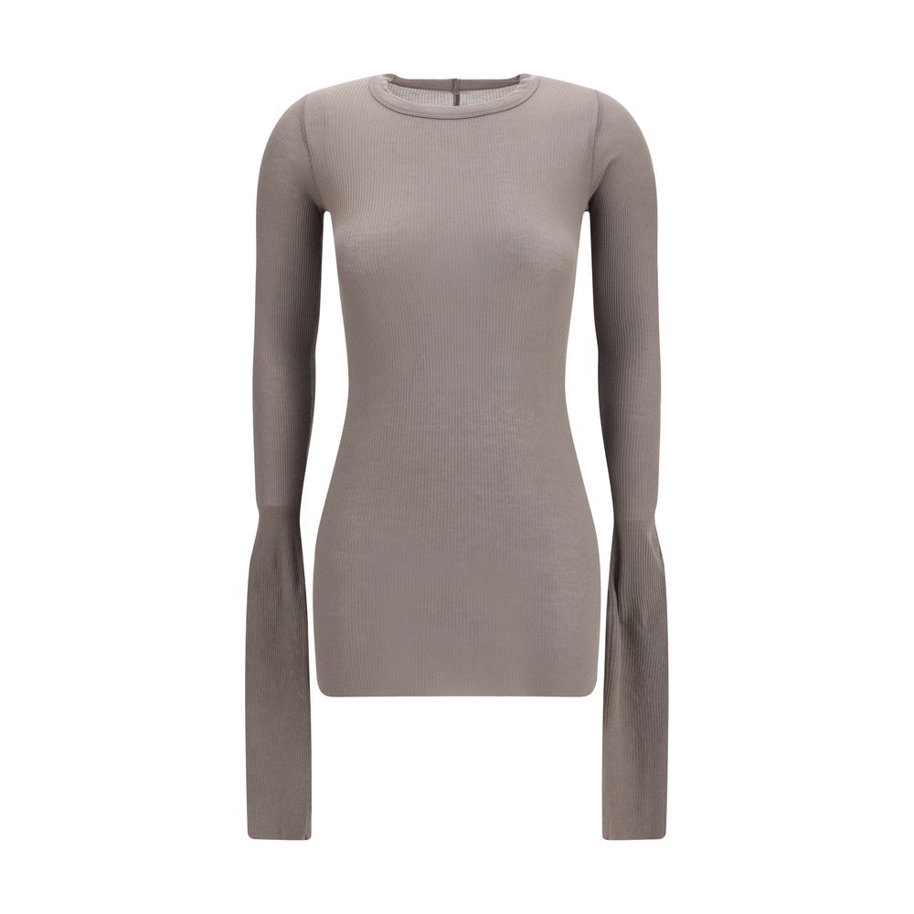 Ribbed Viscose T-shirt — Gray