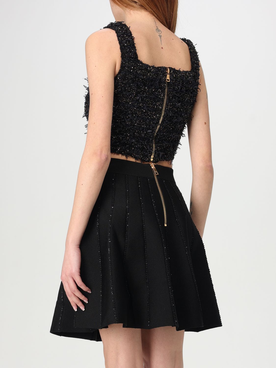 Lurex tweed top - Black