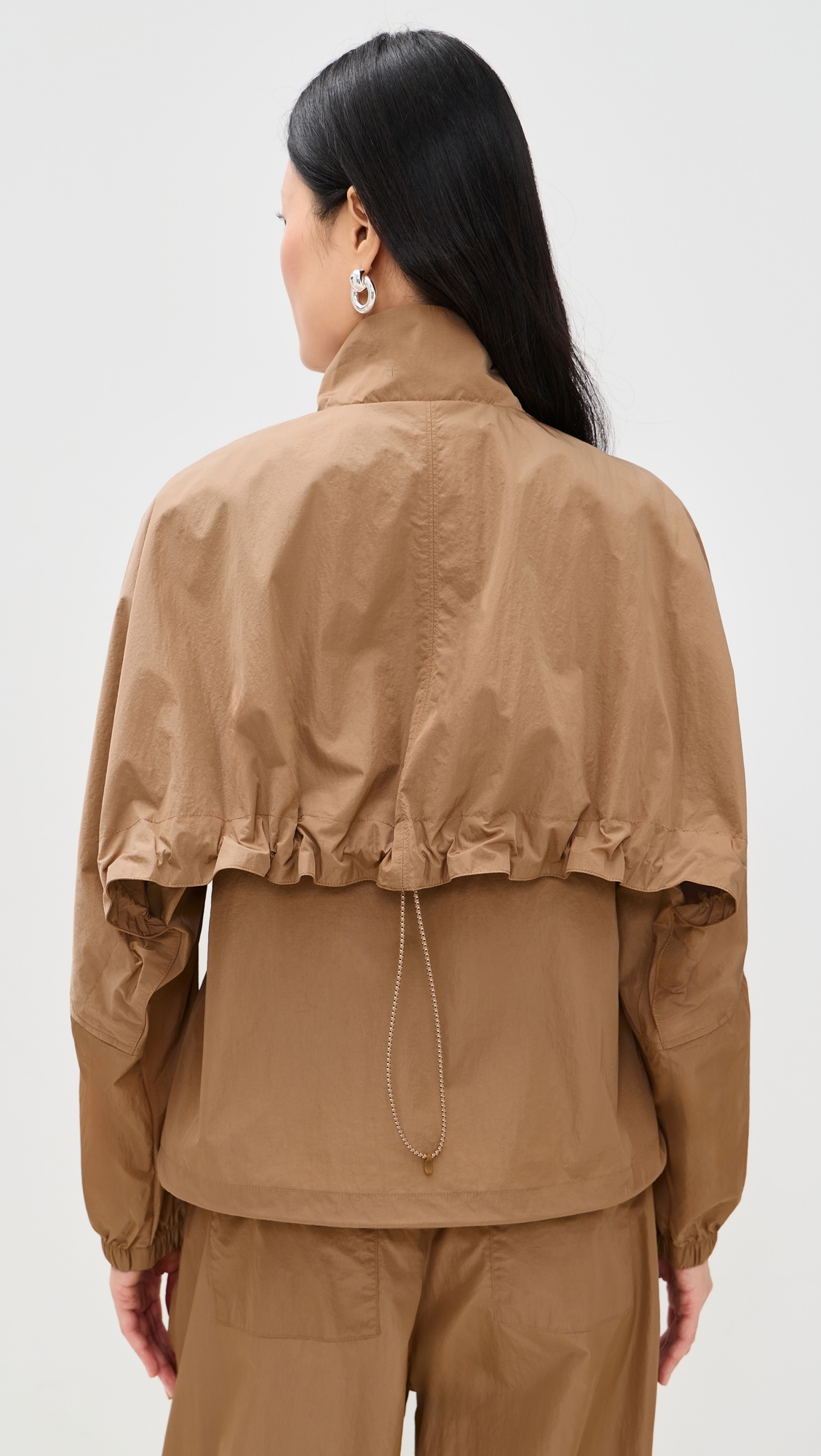 Nylon Windbreaker Jacket Cafe Tan