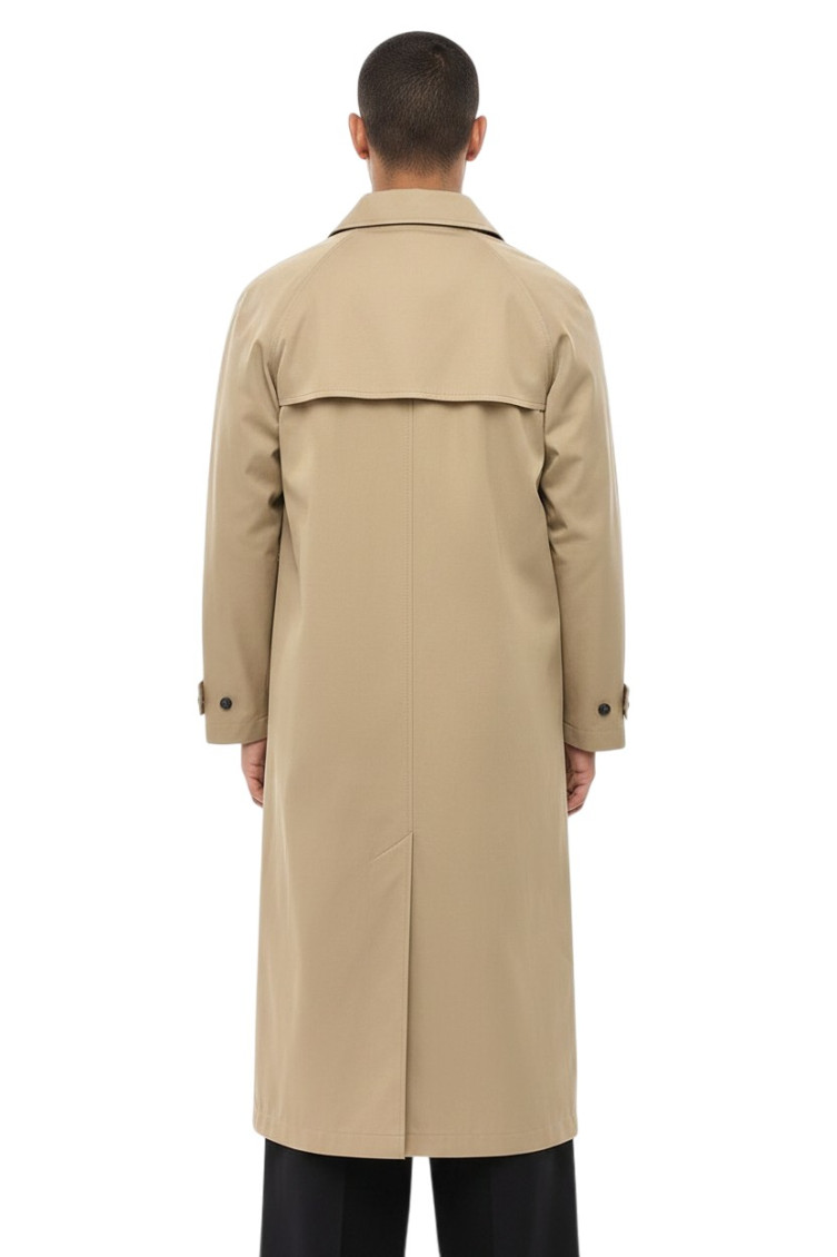 Beige Single Breasted Trench Coat