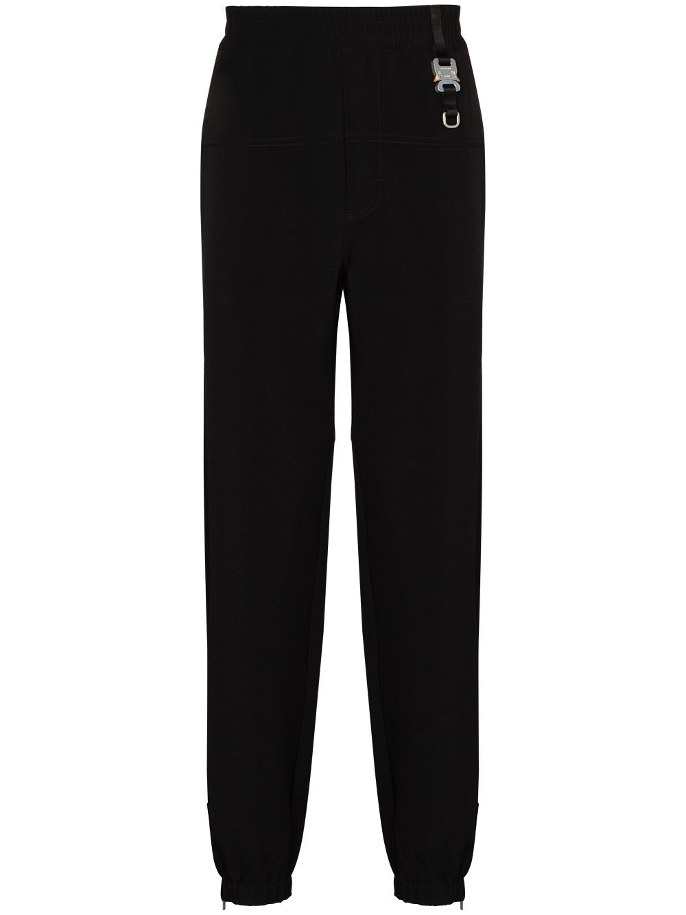 Buckle-detail tapered track pants - Black