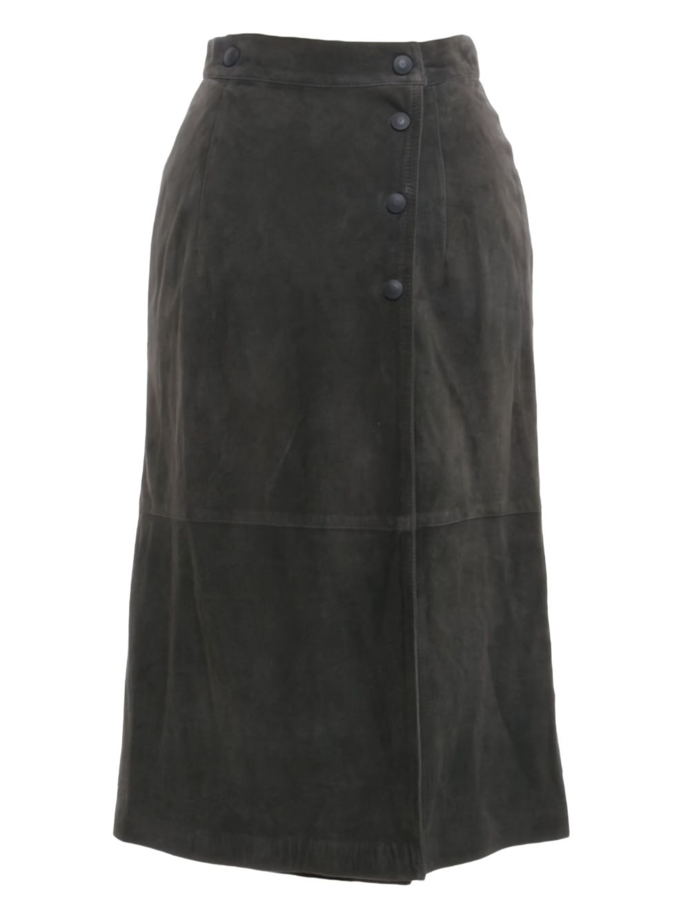 1990s suede midi skirt - Grey